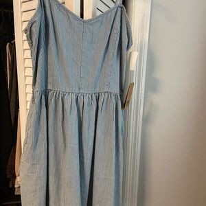 Light blue and white stripped dress